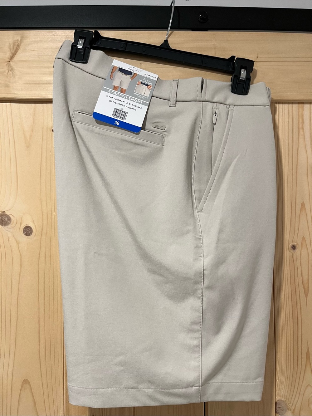 Greg Norman Collection Men's Stretch Performance Shorts - Khaki Size 36 NWT 🦈⛳️